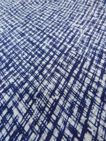 Photo8: N0731O Vintage Japanese kimono   Indigo Blue Men's Yukata for Men / Cotton. Plaid Checks   (Grade B) (8)