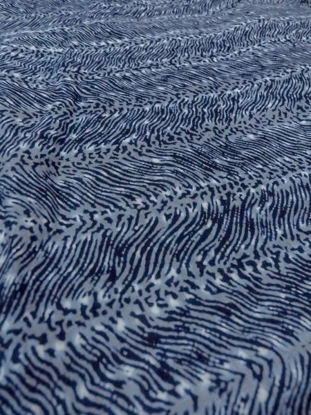 Photo10: N0731S Vintage Japanese kimono  Bluish Gray Men's Yukata for Men / Cotton. Abstract pattern Stains/Soils all over.  (Grade D) (10)