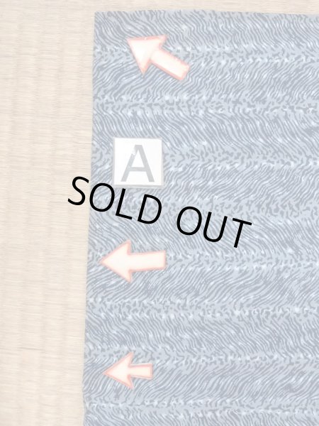 Photo14: N0731S Vintage Japanese kimono  Bluish Gray Men's Yukata for Men / Cotton. Abstract pattern Stains/Soils all over.  (Grade D) (14)