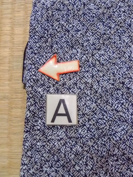 Photo14: N0731T Vintage Japanese kimono   Gray Men's Yukata for Men / Cotton. Rose,   (Grade D) (14)