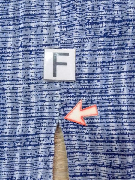 Photo19: N0731U Vintage Japanese kimono   Light Blue Men's Yukata for Men / Cotton. Plaid Checks,   (Grade D) (19)