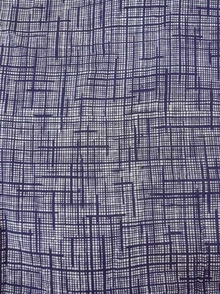 Photo3: N0731V Vintage Japanese kimono   Indigo Blue Men's Yukata for Men / Cotton. Plaid Checks   (Grade D) (3)