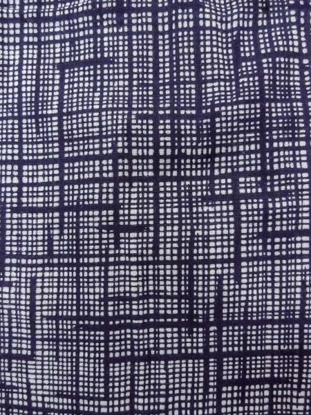 Photo6: N0731V Vintage Japanese kimono   Indigo Blue Men's Yukata for Men / Cotton. Plaid Checks   (Grade D) (6)