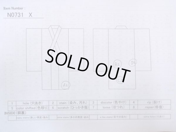 Photo13: N0731X Vintage Japanese kimono  Dark Indigo Blue Men's Yukata for Men / Linen. Plaid Checks,   (Grade B) (13)