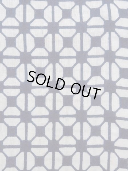 Photo7: N0731Y Vintage Japanese kimono   Indigo Blue Men's Yukata for Men / Cotton. Geometrical pattern   (Grade D) (7)