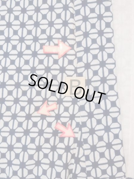 Photo15: N0731Y Vintage Japanese kimono   Indigo Blue Men's Yukata for Men / Cotton. Geometrical pattern   (Grade D) (15)