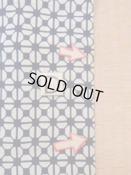 Photo17: N0731Y Vintage Japanese kimono   Indigo Blue Men's Yukata for Men / Cotton. Geometrical pattern   (Grade D) (17)