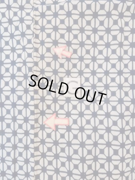 Photo20: N0731Y Vintage Japanese kimono   Indigo Blue Men's Yukata for Men / Cotton. Geometrical pattern   (Grade D) (20)