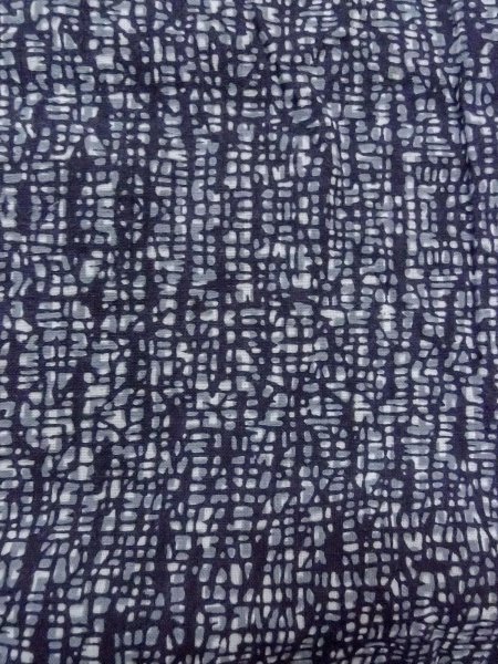 Photo6: N0731Z Vintage Japanese kimono  Dark Indigo Blue Men's Yukata for Men / Cotton. Wood grain pattern   (Grade B) (6)
