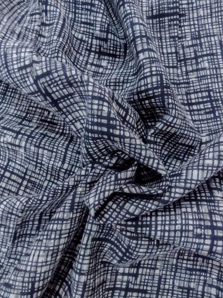Photo8: N0732B Vintage Japanese kimono   Indigo Blue Men's Yukata for men / Cotton. Plaid Checks   (Grade C) (8)