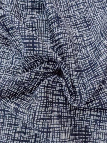 Photo9: N0732B Vintage Japanese kimono   Indigo Blue Men's Yukata for men / Cotton. Plaid Checks   (Grade C) (9)