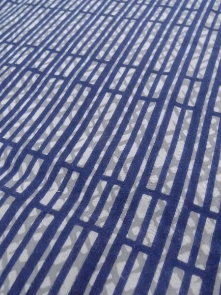 Photo5: N0732C Vintage Japanese kimono   Gray Men's Yukata for men / Cotton. Quadrangle,   (Grade B) (5)