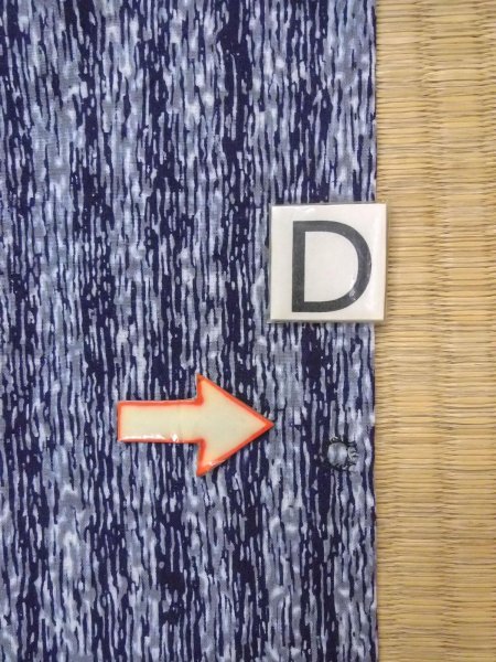 Photo14: N0732D Vintage Japanese kimono   Gray Men's Yukata for men / Cotton. Abstract pattern   (Grade D) (14)