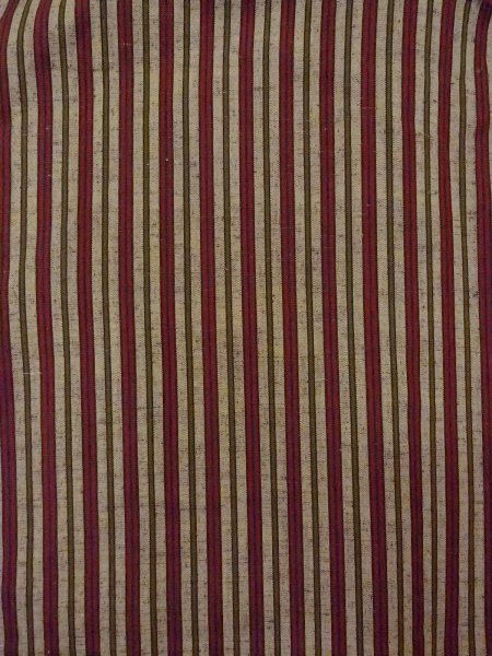 Photo3: N0814A Vintage Japanese women  Grayish Beige TSUMUGI pongee / Wool. Stripes   (Grade B) (3)