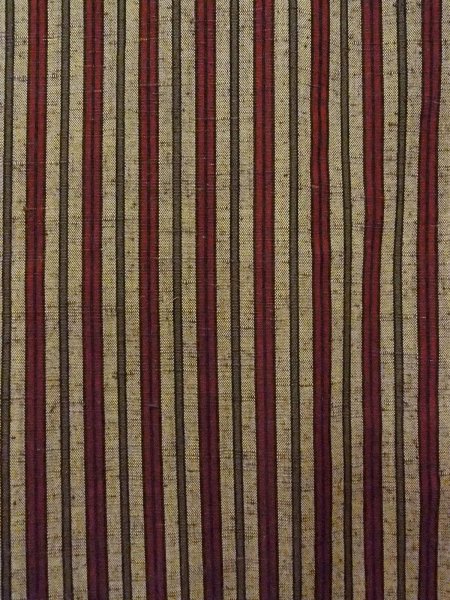 Photo5: N0814A Vintage Japanese women  Grayish Beige TSUMUGI pongee / Wool. Stripes   (Grade B) (5)