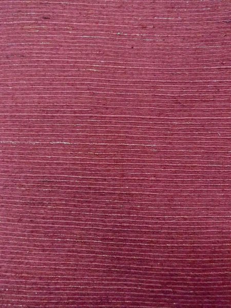 Photo6: N0814C Vintage Japanese women  Pale Dark Red TSUMUGI pongee / Silk. Stripes   (Grade B) (6)