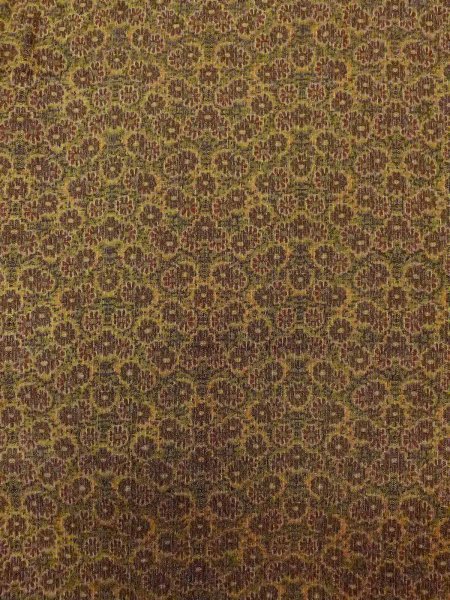 Photo4: Mint N0814D Vintage Japanese women  Yellowish Brown ORI woven / Silk. Chrysanthemum,   (Grade A) (4)