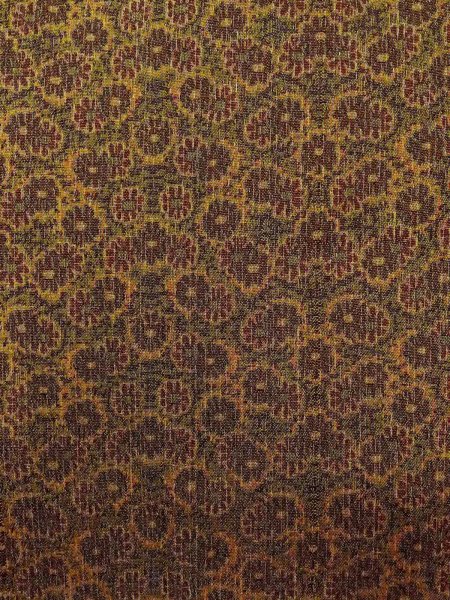 Photo5: Mint N0814D Vintage Japanese women  Yellowish Brown ORI woven / Silk. Chrysanthemum,   (Grade A) (5)