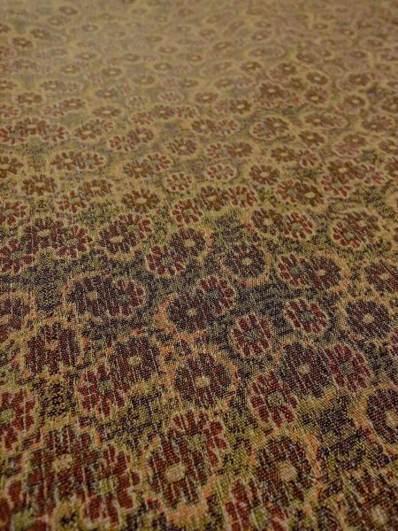 Photo10: Mint N0814D Vintage Japanese women  Yellowish Brown ORI woven / Silk. Chrysanthemum,   (Grade A) (10)