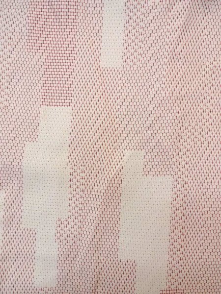 Photo3: N0814G Vintage Japanese women   Ivory ORI woven / Silk. Dot,   (Grade B) (3)