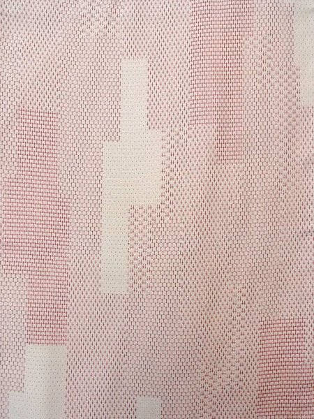 Photo4: N0814G Vintage Japanese women   Ivory ORI woven / Silk. Dot,   (Grade B) (4)