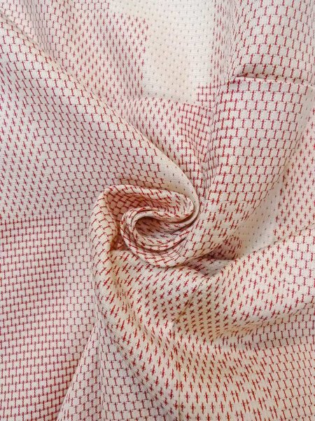 Photo11: N0814G Vintage Japanese women   Ivory ORI woven / Silk. Dot,   (Grade B) (11)