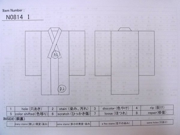 Photo13: N0814I Vintage Japanese women  Shiny Coral IROMUJI plain colored / Silk. Tall grass   (Grade B) (13)