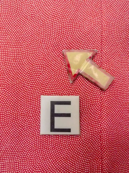 Photo18: N0814K Vintage Japanese women   Coral EDO KOMON pattern dyed / Silk.  Shark skin like pattern  (Grade B) (18)