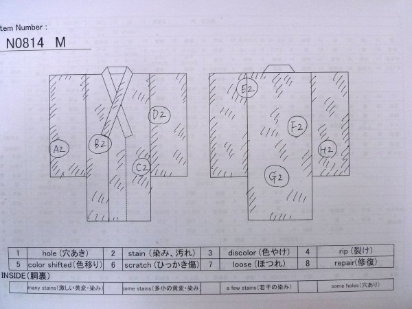 Photo13: N0814M Vintage Japanese women   Off White KOMON dyed / Silk. Peony,   (Grade C) (13)