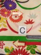 Photo16: N0814M Vintage Japanese women   Off White KOMON dyed / Silk. Peony,   (Grade C) (16)