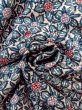 Photo12: N0814N Vintage Japanese women   White KOMON dyed / Silk. Flower,   (Grade C) (12)