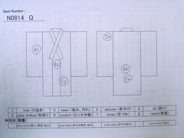 Photo13: N0814Q Used Japanese women  Pale Vermilion KOMON dyed / Silk. Chrysanthemum,   (Grade B) (13)