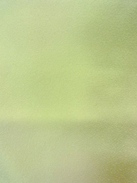 Photo8: N0814R Vintage Japanese women Shiny Pale Yellowish Green TSUKESAGE formal / Silk. KIKYO Japanese balloonflower,   (Grade C) (8)