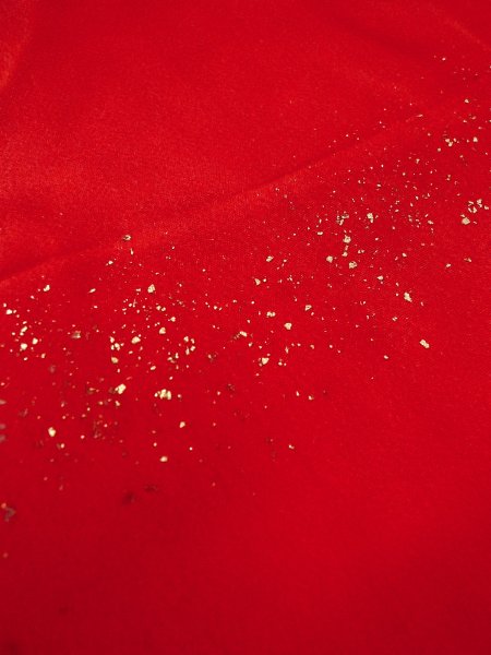 Photo11: N0814V Antique Japanese women   Red Kids / Silk. Flower, Juban  (Grade C) (11)