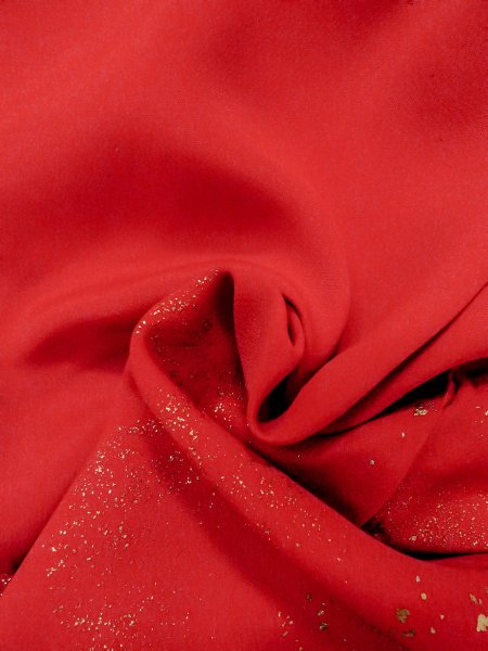 Photo13: N0814V Antique Japanese women   Red Kids / Silk. Flower, Juban  (Grade C) (13)