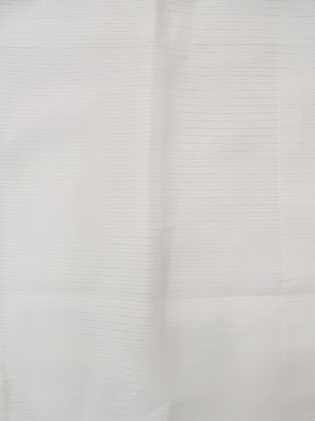 Photo4: N0814X Vintage Japanese women   White JUBAN undergarment / Silk. Stripes   (Grade B) (4)
