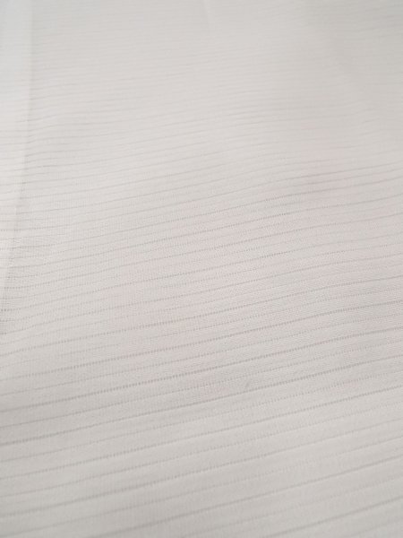 Photo9: N0814X Vintage Japanese women   White JUBAN undergarment / Silk. Stripes   (Grade B) (9)