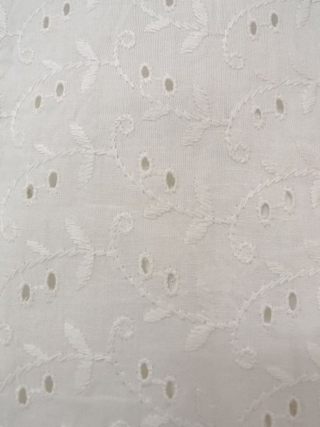 Photo6: N0814Y Vintage Japanese women   Off White JUBAN undergarment / Cotton. Flower   (Grade D) (6)