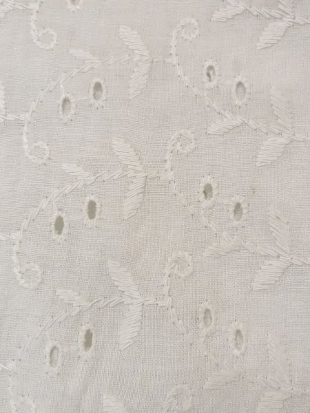 Photo7: N0814Y Vintage Japanese women   Off White JUBAN undergarment / Cotton. Flower   (Grade D) (7)