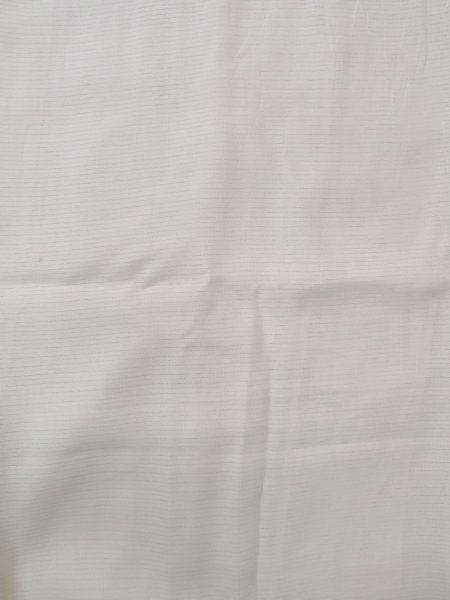 Photo4: N0814Z Vintage Japanese women   Ivory JUBAN undergarment / Silk. Stripes There is no seam line at the edge of front. The edge of fabric is exposed at the front.  (Grade D) (4)