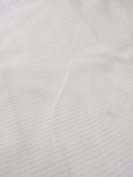 Photo8: N0814Z Vintage Japanese women   Ivory JUBAN undergarment / Silk. Stripes There is no seam line at the edge of front. The edge of fabric is exposed at the front.  (Grade D) (8)