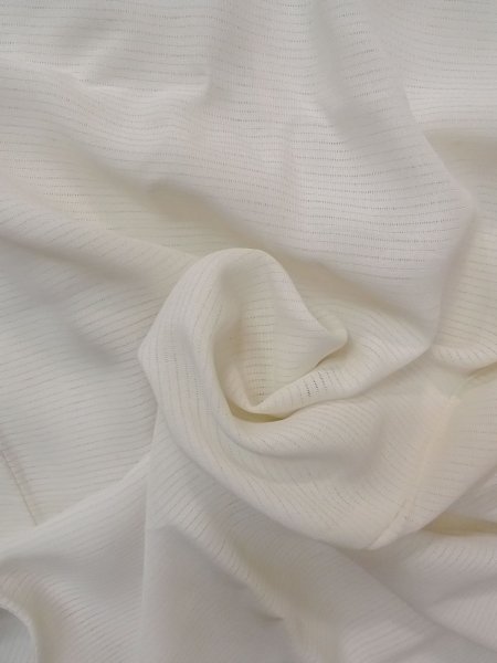Photo10: N0814Z Vintage Japanese women   Ivory JUBAN undergarment / Silk. Stripes There is no seam line at the edge of front. The edge of fabric is exposed at the front.  (Grade D) (10)