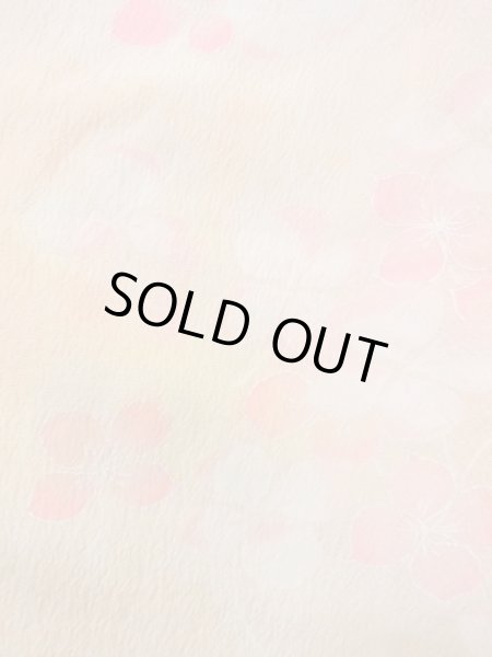 Photo6: N0815B Vintage Japanese women  Pale Coral JUBAN undergarment / Synthetic. Flower with a chrysanthemum based woven pattern half collar  (Grade C) (6)