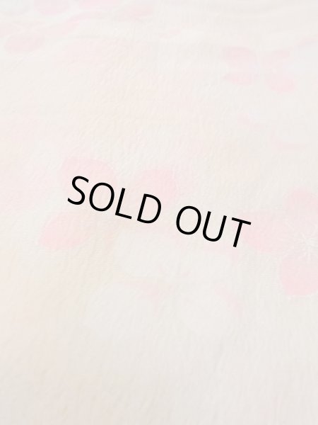 Photo10: N0815B Vintage Japanese women  Pale Coral JUBAN undergarment / Synthetic. Flower with a chrysanthemum based woven pattern half collar  (Grade C) (10)