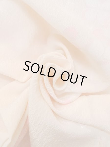 Photo12: N0815B Vintage Japanese women  Pale Coral JUBAN undergarment / Synthetic. Flower with a chrysanthemum based woven pattern half collar  (Grade C) (12)