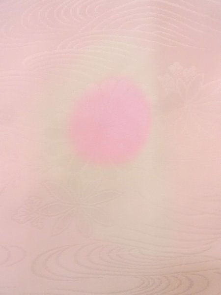 Photo5: N0815C Vintage Japanese women  Light Pink JUBAN undergarment / Silk. Flower,   (Grade C) (5)