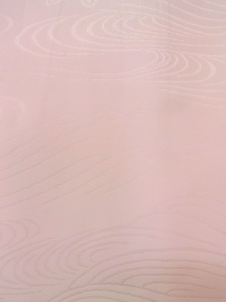 Photo7: N0815C Vintage Japanese women  Light Pink JUBAN undergarment / Silk. Flower,   (Grade C) (7)