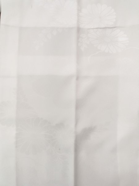 Photo4: N0815D Vintage Japanese women  Shiny White JUBAN undergarment / Synthetic.    (Grade C) (4)