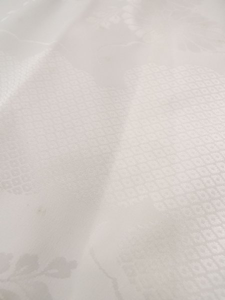 Photo8: N0815D Vintage Japanese women  Shiny White JUBAN undergarment / Synthetic.    (Grade C) (8)