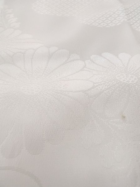 Photo9: N0815D Vintage Japanese women  Shiny White JUBAN undergarment / Synthetic.    (Grade C) (9)